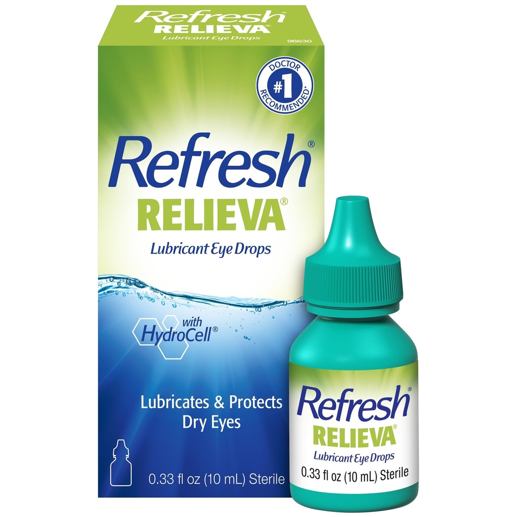 Ανανέωση Λιπαντικές σταγόνες ματιών Relieva, 0,33 Fl Oz Στείρα, η συσκευασία μπορεί να Vary