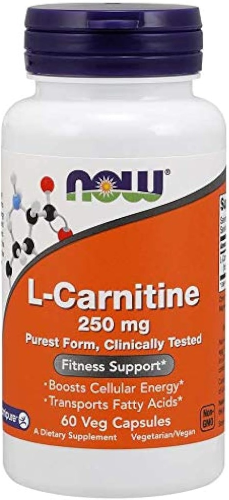 NOW L-καρνιτίνη 250mg, 60 κάψουλες (πακέτο των 2)
