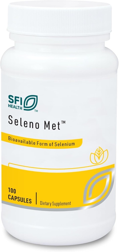 Klaire Labs SFI Health Seleno Met - 200 Milligrams Σελήνιο ως Hypoallergenic Σεληνομεθειονίνη, Βιοδιαθέσιμη Αντιοξειδωτική Υποστήριξη με Χωρίς Μαγιά, Γαλακτοκομικά & Χωρίς Γλουτένη (100 κάψουλες)