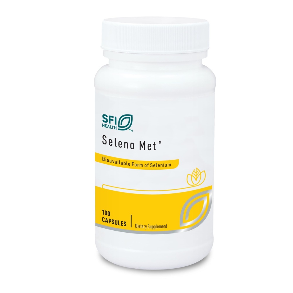 Klaire Labs SFI Health Seleno Met, 100 Capsules | 200 Milligrams Selenium as Hypoallergenic Selenomethionine, Bioavailable Antioxidant Support with No Yeast