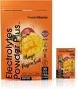 PowderVitamin Electrolytes Powder Plus, Keto, Mango Passionfruit, Sugar Free, 1000mg Κάλιο, 120mg Ασβέστιο, 120mg Μαγνήσιο, Μη-GMO, Μη-GMO, Μηδέν θερμίδες, 30 συσκευασίες ενυδάτωσης