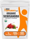 BulkSupplements.com Organic Schisandra Extract Powder - Schisandra Supplement, from Schisandra Berries, Herbal Supplement - Gluten Free - 1g per Serving, 500g (1.1 lbs) (Pack of 1)