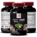 Gray Hair Supplement - GRAY HAIR REVERSE - αναζωογόνηση μαλλιών, έντονο χρώμα μαλλιών, φυσική λάμψη, δυναμικό χρώμα, ανανεωμένη εμφάνιση μαλλιών, λάμψη μαλλιών, φρέσκο δονητή, χρώμα re-energizer 1Bot 60Caps