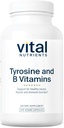 Vital Nutrients Tyrosine and B Vitamins | Thyroid, Immune, and Nerve Support Formula | Adrenal Support Complex | Gluten, Dairy, Soy Free | Non-GMO | 100 Capsules