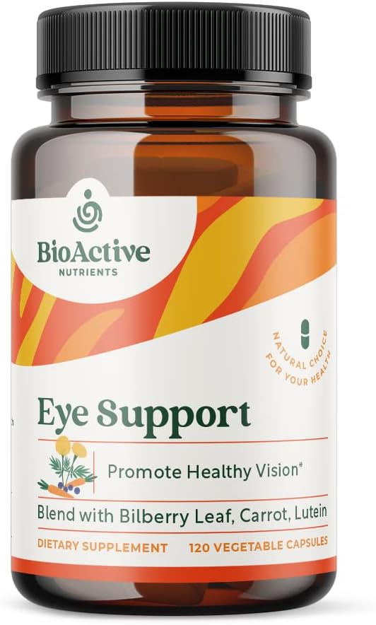 BIOACTIVE NUTRIENTS Eye Support with Lutein - Support for Overall Eye Health - 120 Vegetable Capsules