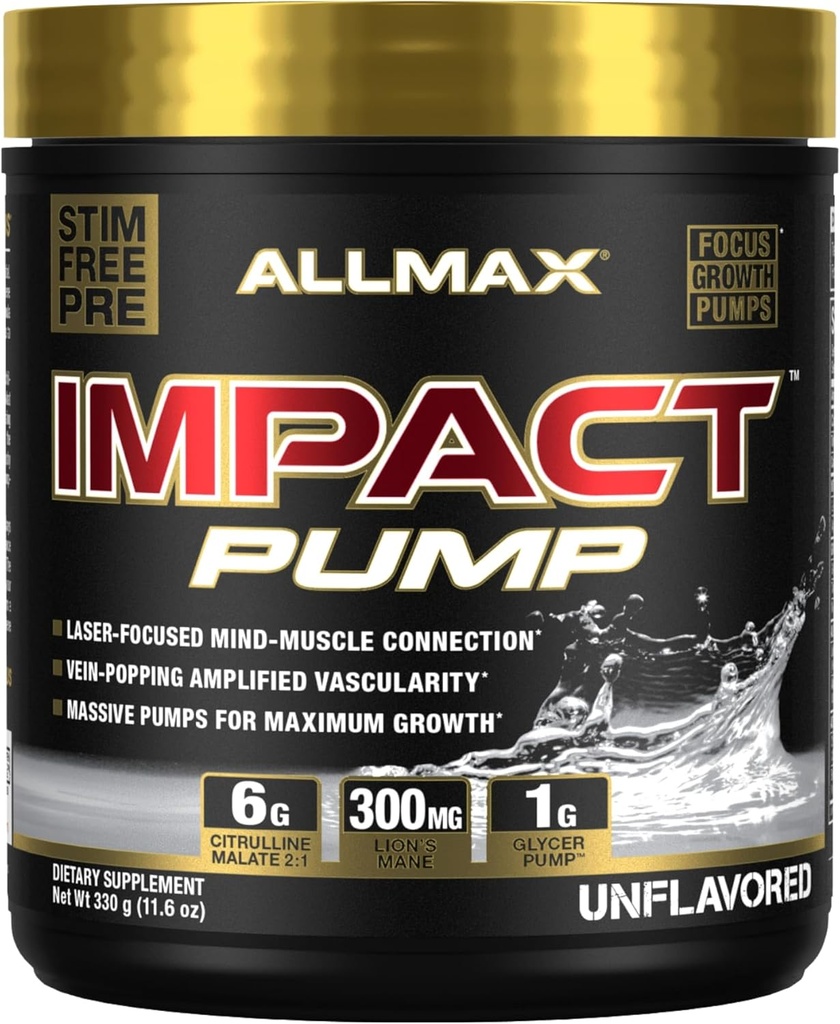 Αντλία Επίδρασης Διατροφής ALLMAX Stim Δωρεάν Προ προπόνηση, 30 εξυπηρετήσεις (Άγευστη)