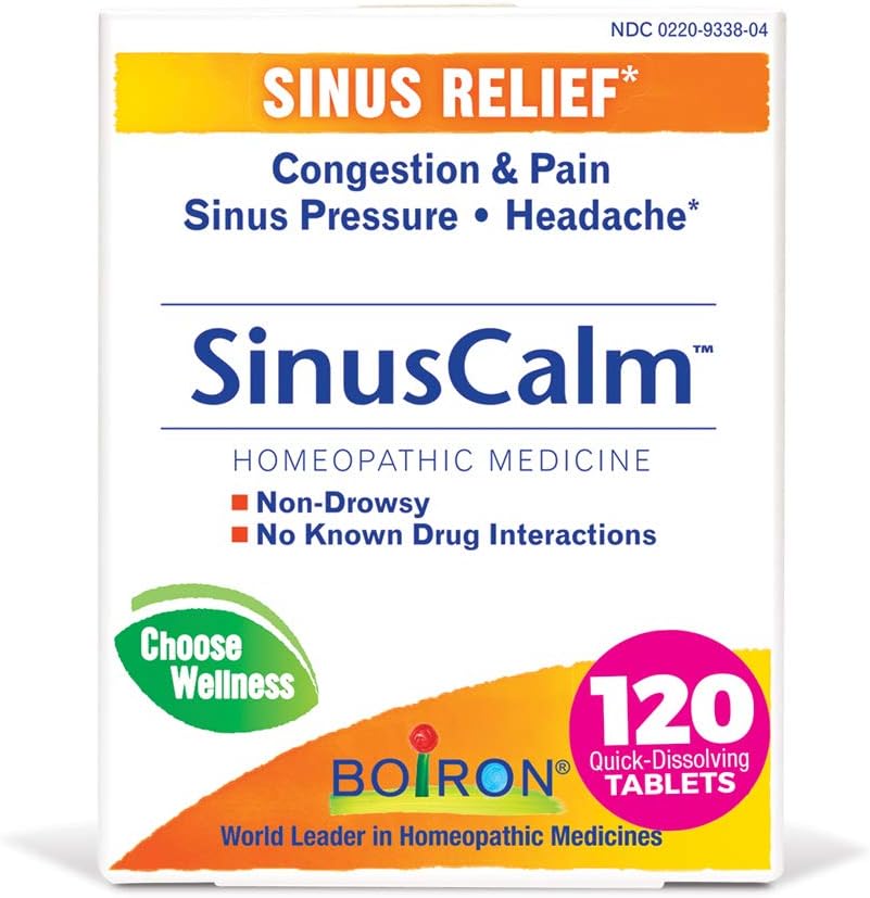 Boiron SinusCalm Tablets for Sinus Pain Relief, Runny Nose, Congestion, Sinus Pressure, Πονοκέφαλος - 120 Count (Pack of 2)