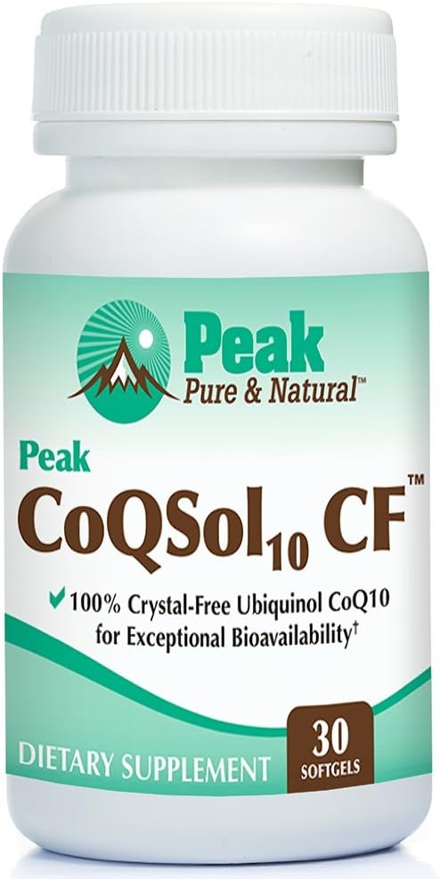 Κορυφή CoQSol10 CF - 100% χωρίς κρύσταλλο Ubiquinol CoenzymeQ10 για βελτιωμένη βιοδιαθεσιμότητα - Ubiquinol CoQ10 - Natural Energy Booster - Υποστηρίζει την Ανοσία, τον εγκέφαλο και την καρδιά Υγεία (30 Softgels)