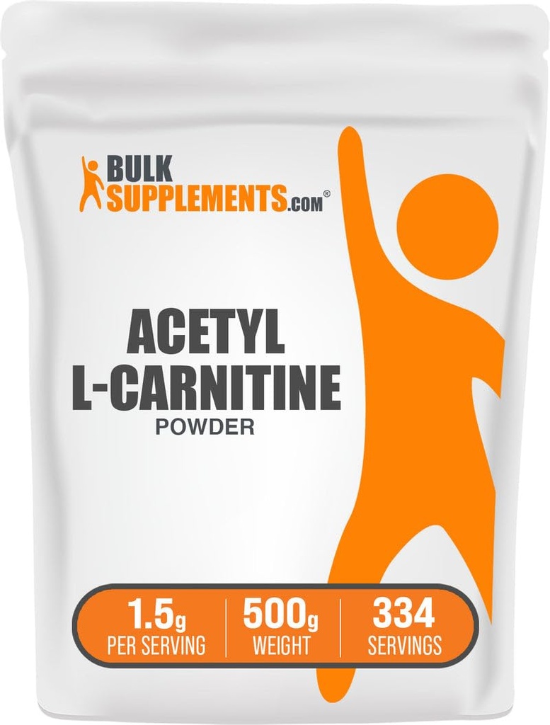 BulkSupplies.com Ακετυλο L-καρνιτίνης σε σκόνη - ως ALCAR HCl, Carnitine συμπλήρωμα - Χωρίς γλουτένη, 1,5g ανά Σερβίρισμα, 500g (1.1 lbs) (Pack of 1)