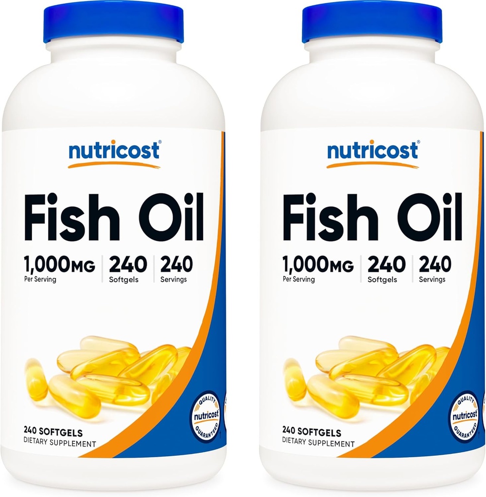 Nutricost Fish Oil 1000mg (560mg Omega-3), 240 Softgels (2 φιάλες)