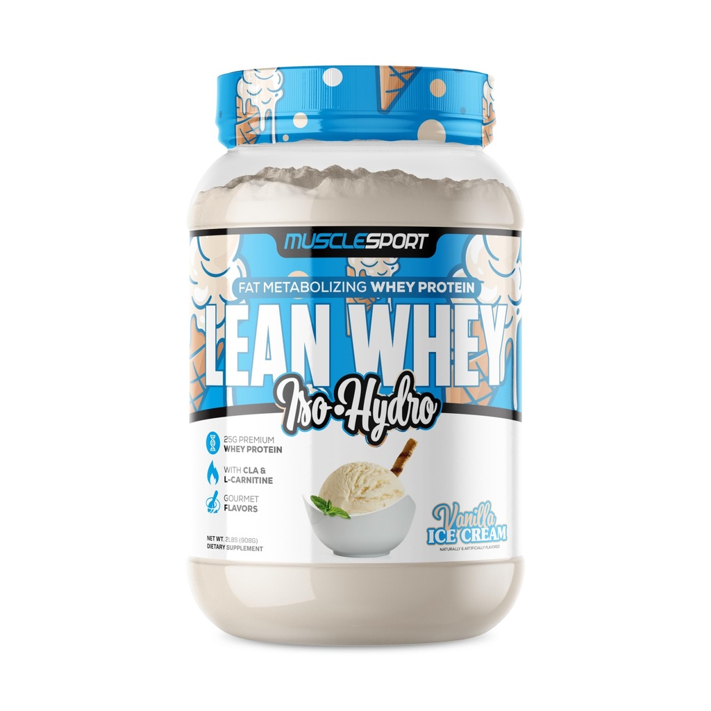Myrussport Lean Whey RevolutionTM Protein Powder - Whey Protein Isolate - Χαμηλή θερμίδα, Χαμηλό λίπος, Απίστευτες Γεύσεις - 25g Protein per Scoop (2LB, Vanilla)