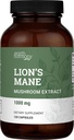 Βιολογικά Lions Mane συμπλήρωμα (1000mg), 2-Month Supply Lion's Mane Mushroom συμπλήρωμα για την υποστήριξη εστίασης, μνήμης (120 κάψουλες)