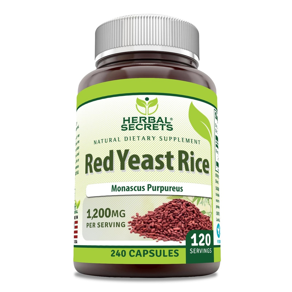 Herbal Secrets Red Yeast Rice 1200 Mg per Serving, 240 Veggie Capsules Συμπλήρωμα 