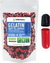 XPRS Nutra Μέγεθος 3 Κενές κάψουλες - 500 Count Empty Gelatin Κάψουλες - Χάπια DIY Καψάκιο Γέμισμα - Καθαρά Καπάκια τζελ Μπόβιν Χάπι Γεμάτο Βιταμίνες και Συμπληρώματα (Μαύρο/Κόκκινο)
