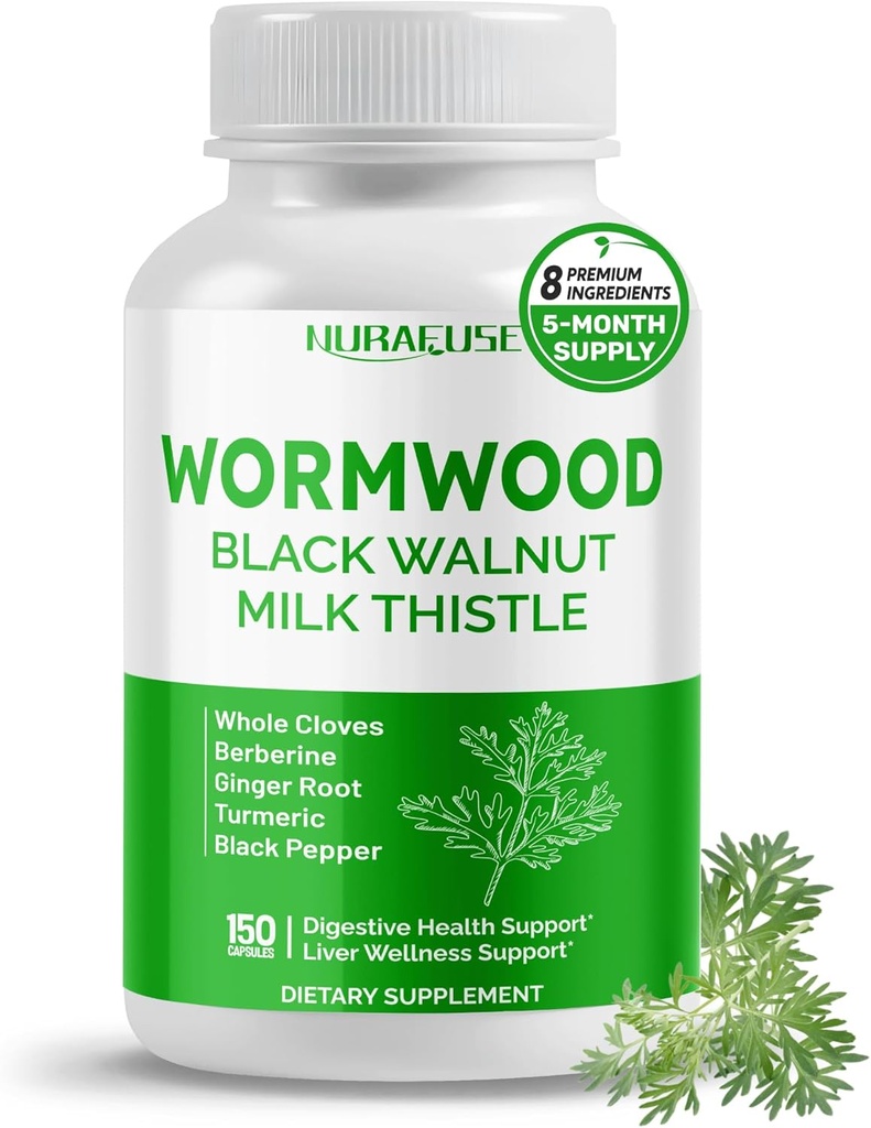 Wormwood Whole Cloves Milk Thistle with Other Herbs - Υποστήριξη Digestive Health, Liver Wellness - Κατασκευάζεται και δοκιμάζεται στις ΗΠΑ
