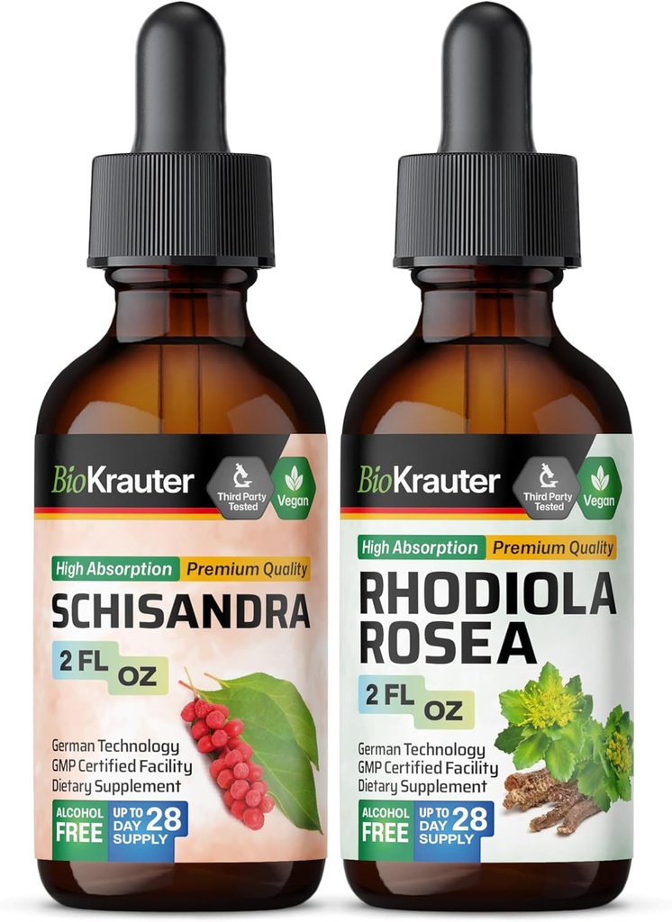 BIO KRAUTER Schisandra Βάμμα 2 Fl. Oz. & Rhodiola Rosea Βάμμα 2 Fl. Oz.