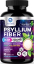 Psyllium Husk Fiber Supplement 1500mg - Vegan Prebiotic, Soluble Fiber for Daily Digestive Health & Regularity Support, Natural Psyllium Powder Caps, Sugar-Free, Non-GMO & Gluten-Free - 60 Κάψουλες