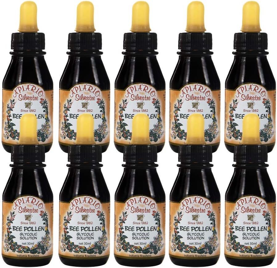 10 μπουκάλια Apiario Silvestre Βραζιλίας Μέλισσα Γύρη Υγρό Γλυκολικό Εκχύλισμα - Όχι Αλκοολικό, Κερί Δωρεάν