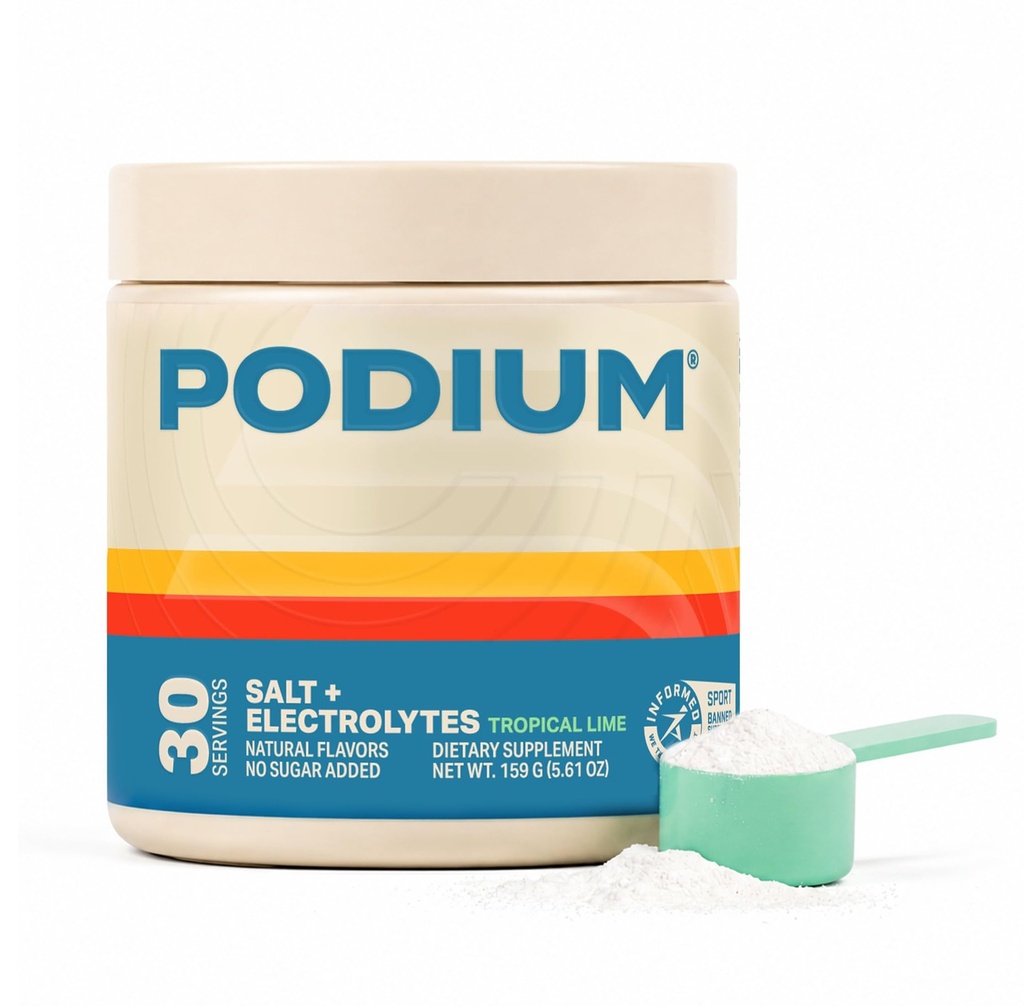 Αλάτι Διατροφής Podium + Ηλεκτρολυτές σκόνη, Tropical Lime, Post Workout Hydration & Mus Recovery Support, Ηλεκτρολυτικό Ποτό, Μαγνήσιο, Κάλιο, Κάλιο, Αλάτι Νάτριο, 30 Σερβιέτες