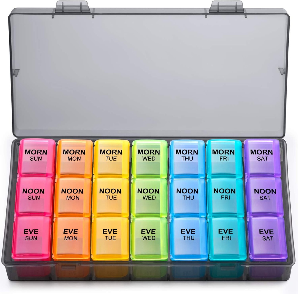 Εβδομαδιαία Διοργανωτής Χάπια 3 φορές την ημέρα, Μεγάλες Gelibo Ημερήσιες κάσες Χάπια κουτί για βιταμίνη / Fish Oil / Χάπια / Συμπληρώματα-Αρθρίτιδα Φιλικό