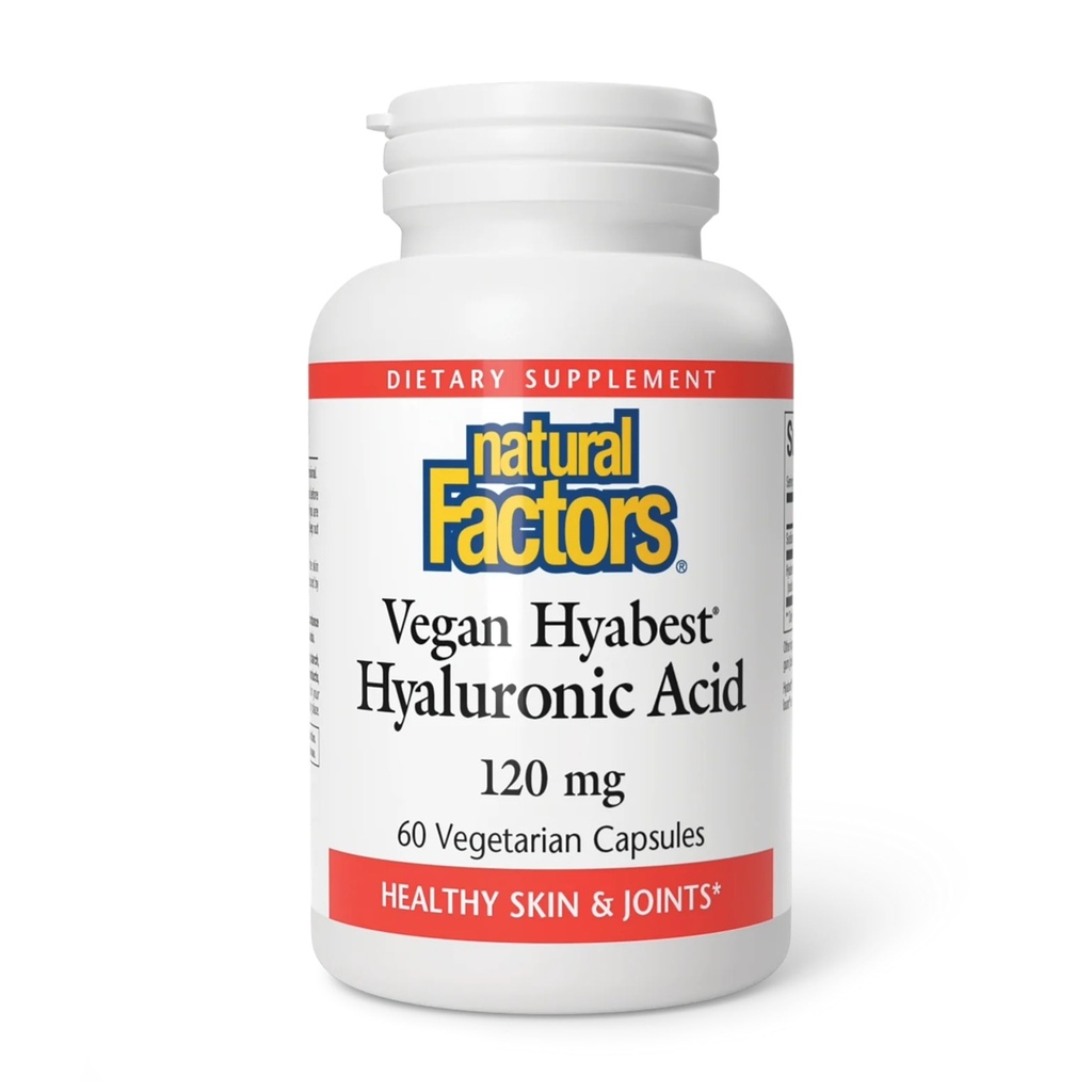 Natural Factors - Hyabest Hyaluronic Acid, Supports Healthy Joints & Skin, 60 Vegetarian Capsules