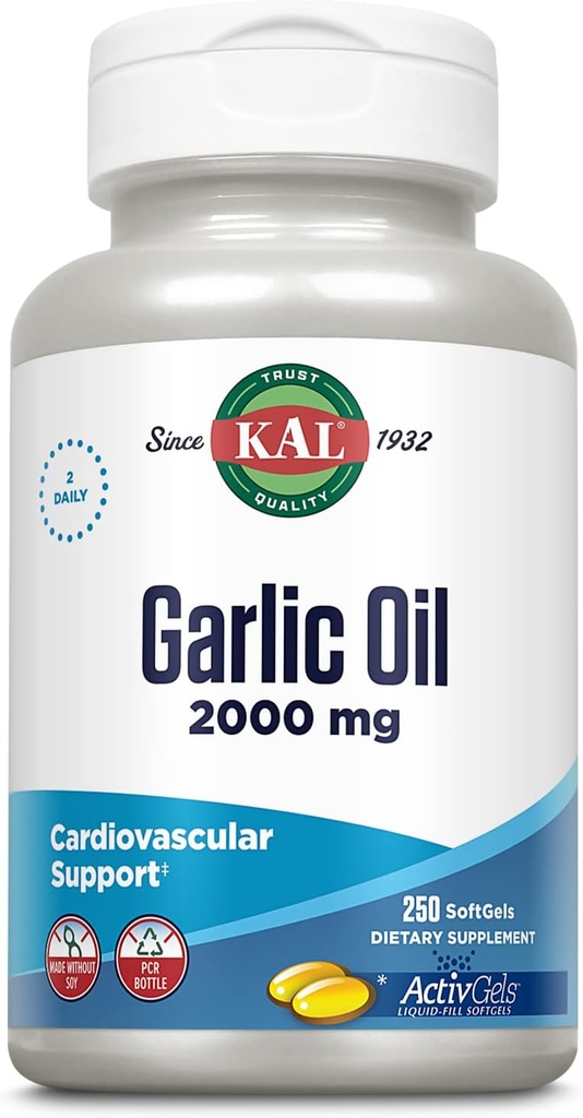 KAL λάδι σκόρδου 2000 Softgels, 250 Count