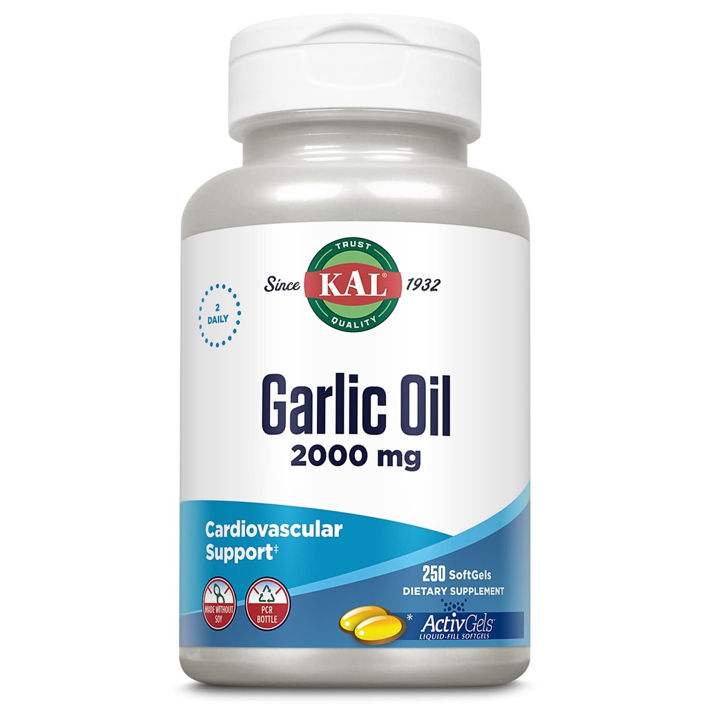 KAL λάδι σκόρδου 2000 Softgels, 250 Count