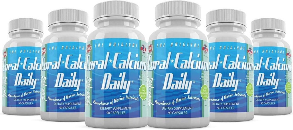 Καθημερινή Υγεία - Pure Okinawa Coral Calcium - συμπλήρωμα Marine-Grade με 72 ορυκτά ίχνη - 1475mg, 540 κάψουλες λαχανικών (6 Μήνας Προμήθεια)