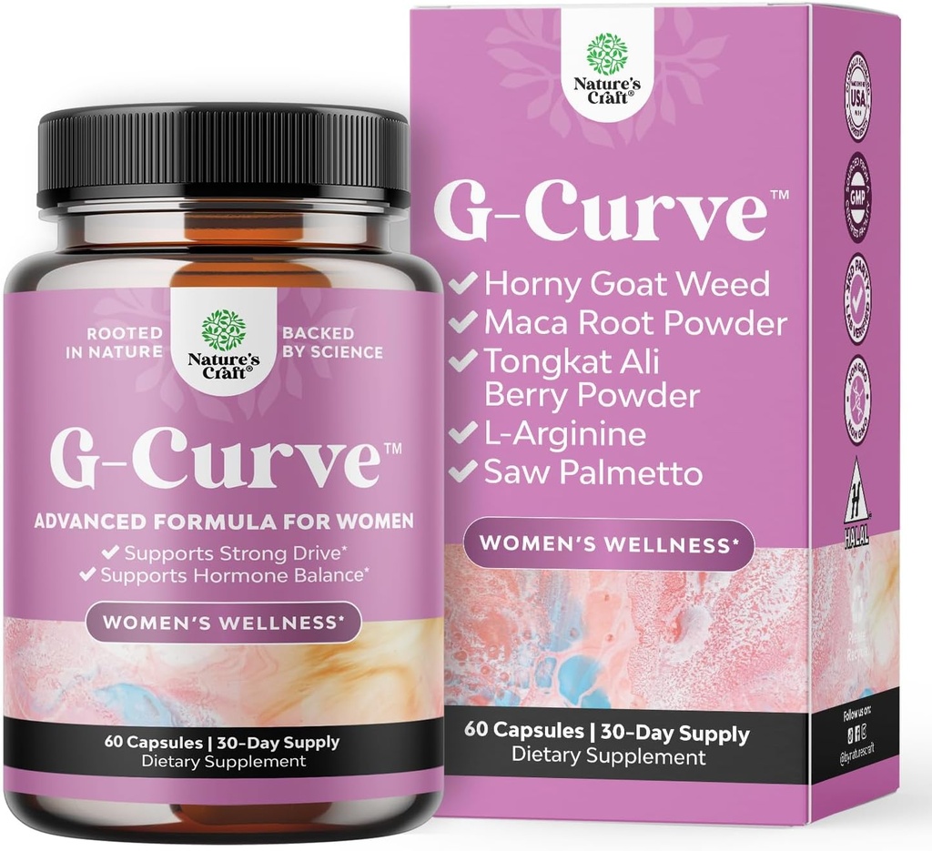 G-Curve Breast and Butt Enhancer Pills Μπορεί να υποστηρίξει ηρεμητικές καμπύλες - χάπια βοτανικής ενίσχυσης με Horny Goat Weed for Women Saw Palmetto Extract and L-Arginine * Results May Vary