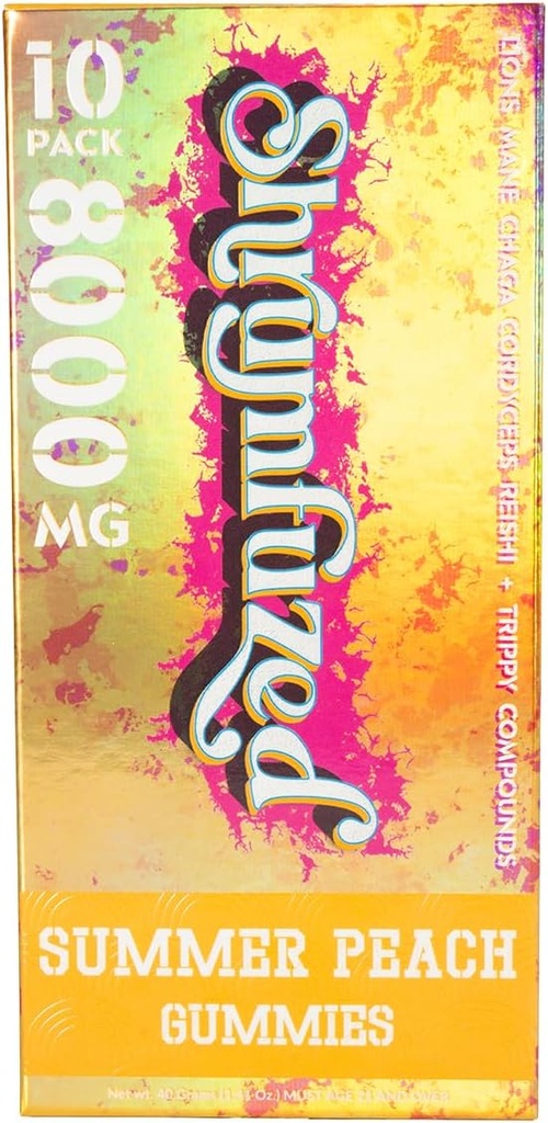 Ιδιοκτήτης Nootropic Gummy 8000mg - Lion's Mane, Reishi, Chaga, και Cordycep Nootropic Tripee Mushroom Blend (10, Summer Peach)