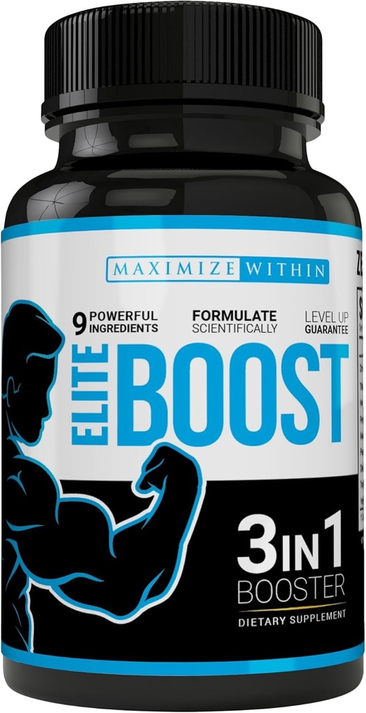 Maximum Slim Elite Boost 3 in 1 Formula Φυσικά προωθεί την τεστοστερόνη Libido, την ενέργεια, τη μυϊκή μάζα & Stamina, ισχυρό κάψουλες Veggie συστατικά