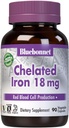Bluebonnet Nutrition Chelated Iron 18 mg - μη ενισχυτικός σίδηρος - Χωρίς σόγια, χωρίς γλουτένη, μη ΓΤΟ, Kosher Certified, χωρίς γαλακτοκομικά, Vegan - 90 κάψουλες λαχανικών, 90 Servings