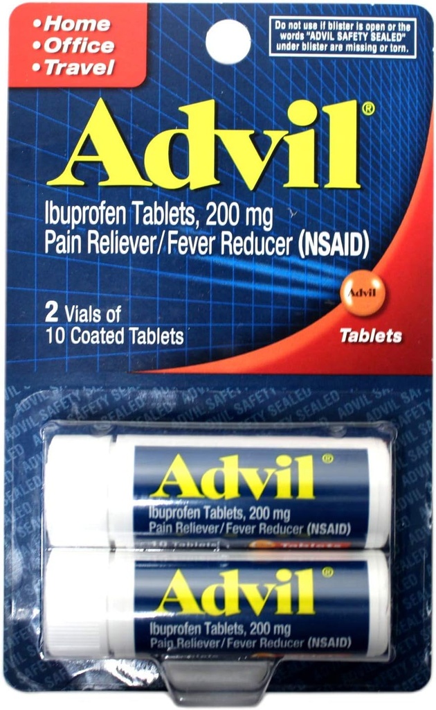 Advil Ibuprofen Επικαλυμμένα δισκία, 200mg, 10 Count, (πακέτο του 2)