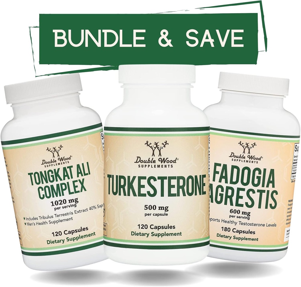 Διπλά συμπληρώματα ξύλου Tongkat Ali, Fadogia Agrestis, και Turkesterone Bundle - Ultimate Αρσενικό πακέτο υγείας για την υποστήριξη της αθλητικής απόδοσης