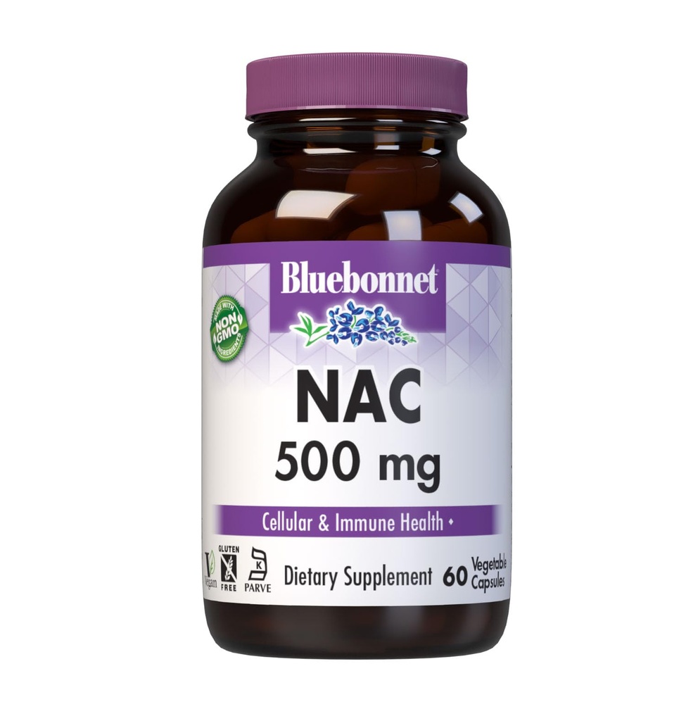 Bluebonnet NAC 500 mg Βιταμίνη Κάψουλες, 60 Count