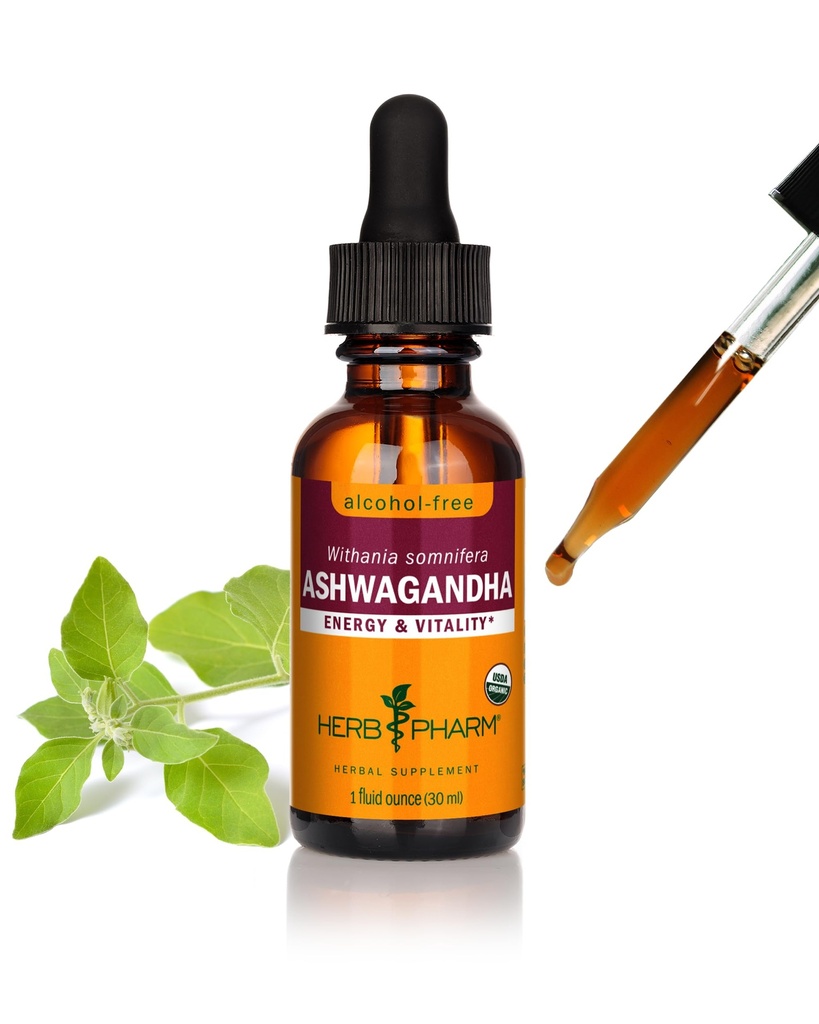 Βότανο Pharm Organic Ashwagandha υγρό εκχύλισμα, χωρίς αλκοόλ: συμπλήρωμα υποστήριξης Mood, Vegan Ashwagandha ρίζα γλυκερίτης, Νόστιμο μη-Bitter Adaptogen εκχύλισμα για ενήλικες, μη-GMO, 1 Oz