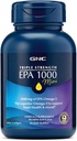 GNC τριπλής αντοχής ιχθυέλαιο EPA 1000 Mini, 1000mg Omega 3, Mini Softgels, υποστηρίζει το μάτι, τον εγκέφαλο, το δέρμα, υγιή τριγλυκερίδια, καρδιά, αρθρώσεις, επικαλύπτονται στον έλεγχο των ψαριών Burps, 45 υπηρεσίες