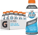 Gatorade Zero με πρωτεΐνη, 10g Whey Protein Isolate, Zero Sugar, χορτοφάγος, υγρό ηλεκτρολύτες, δροσερό μπλε, 16.9 Fl Oz μπουκάλι, 12 Pack