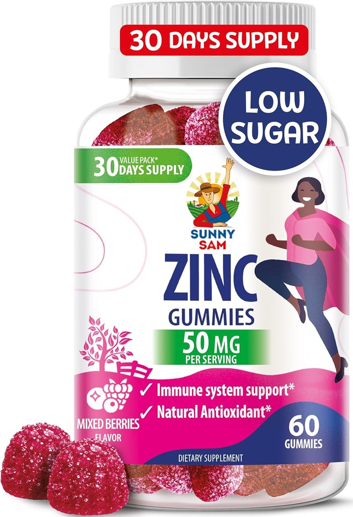 Ψευδάργυρος Gummies για ενήλικες - Ψευδάργυρος Μασώμενη Gummy για την υποστήριξη του ανοσοποιητικού - ισχυρό φυσικό αντιοξειδωτικό συμπλήρωμα για παιδιά άνδρες γυναίκα ενήλικες