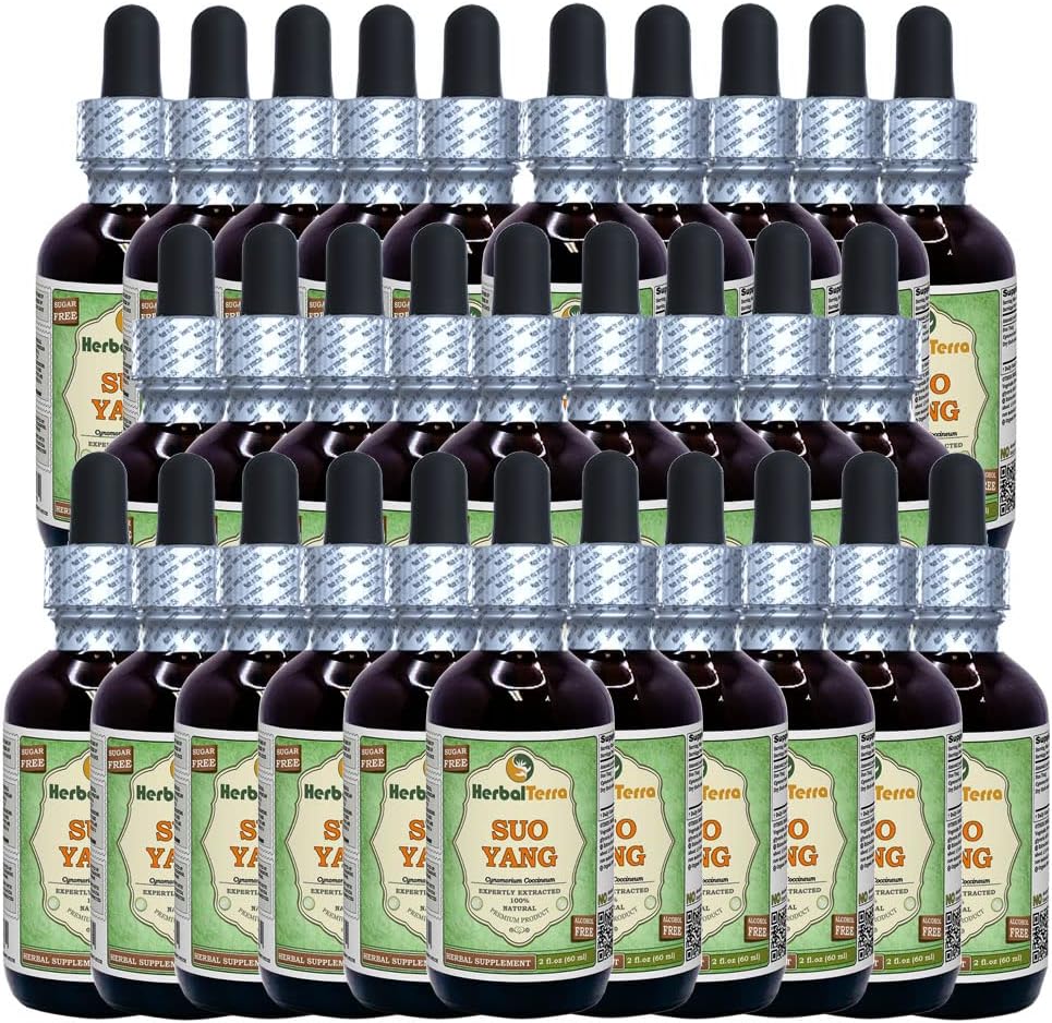 SUO Yang (Cynomorium coccineum) Glycerite, Dried Herb Alcohol-Free Liquid Extract (Brand Name: HerbalTerra, Proudly Made in USA) 30x2 fl.oz (30x60 ml)