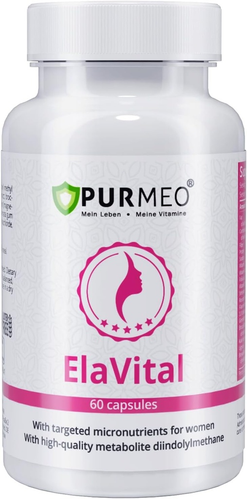Γερμανικό Συγκρότημα DIM για γυναίκες - Trusted by Marien Apotheke (Εστ. 1903) - Ορμονική Ισορροπία & Υγεία του μαστού Υποστήριξη με Sulforafane, flaxseed & Multivitamins - Vegan, 60 Κάψουλες