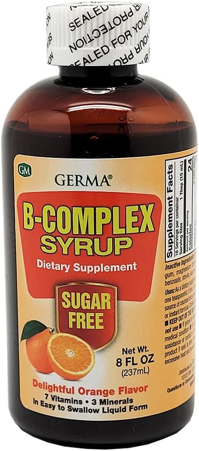Germa B-Complex Syrup. Συμπλήρωμα διατροφής. Υγεία των οστών, ανάπτυξη και αναπτυξιακή βοήθεια.