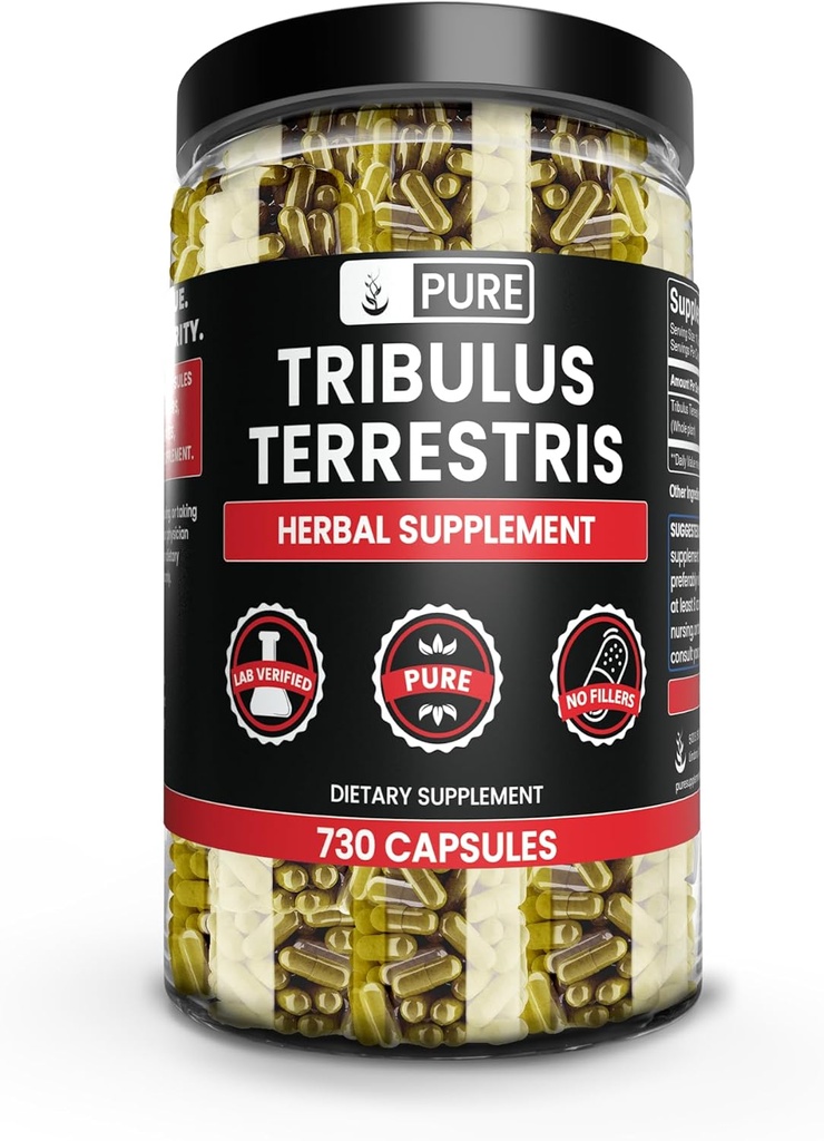 Αμιγώς πρωτότυπα συστατικά Tribulus Terrestris, χωρίς μαγνήσιο ή πληρωτικά ρυζιού, πάντα καθαρό, εργαστήριο Επαληθευμένο (730 κάψουλες)
