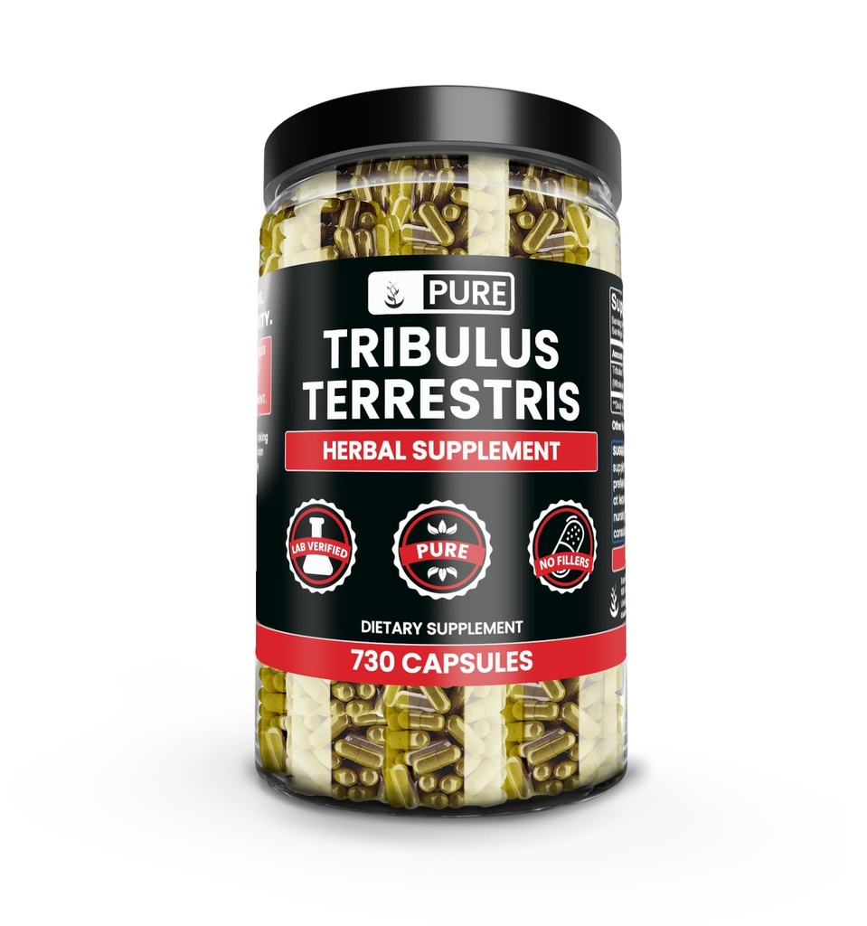 Pure Original Ingredients Tribulus Terrestris, No Magnesium Or Rice Fillers, Always Pure, Lab Verified (730 Capsules)