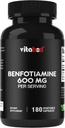 Benfotiamine 600mg – 180 Vegetarian Capsules – Fat-Soluble Vitamin B1 Supplement