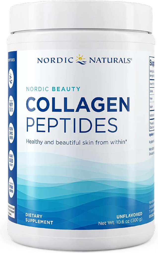 Nordic Naturals Nordic Beauty Collage Peptides, Unflavoured - 10.6 Ουγγιά - συμπλήρωμα κολλαγόνου για την υγεία του δέρματος και την ελαστικότητα - για ζεστά και κρύα ποτά - 30 Υπηρεσίες