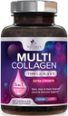 Multi Collagen Supplement 2400 mg - Τύποι I, II, III, V & X Multi Collagen Peptides Pells for Women & Men, Hydrolyzed Collage Supplements, Hair, Skin, Nail, & Joint Supplement Υποστήριξης - 180 Κάψουλες
