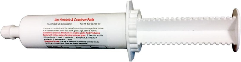 Doc Probiotics 80cc Colostrum Paste Prebiotics and Live Micro Encapsulated Livestock Probiotics Goats, Cows, Horses Sheep, Wigs, Deer