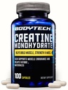 BODYTECH Creatine Monohydrate Κάψουλες ένα Micronized a Υποστηρίζει μυϊκή δύναμη, μάζα, και αντοχή (100 κάψουλες)
