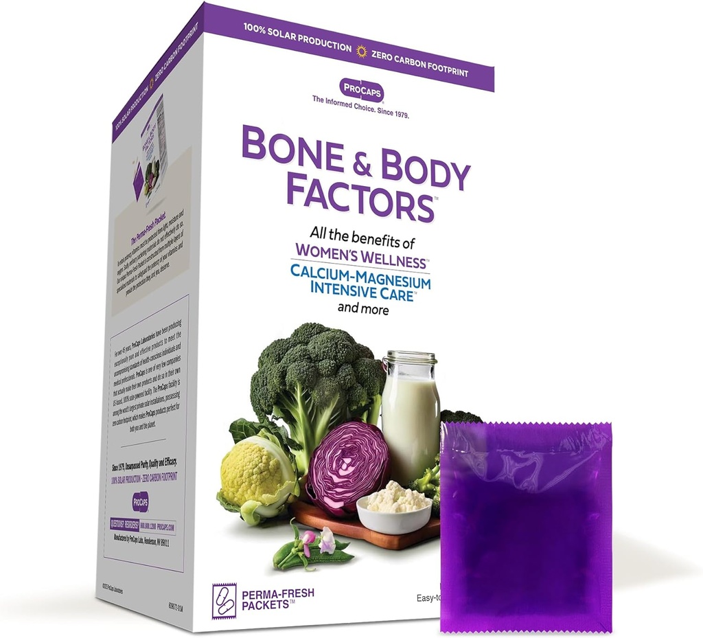 ANDREW LESSMAN One and Body Factors 120 Πακέτα - Συνδυασμένα Οφέλη από Ασβέστιο-Μαγνήσιο Εντατική φροντίδα, Women's Wellness and More, Υποστηρίζει την υγεία των οστών, Ειδικές Ανάγκες των γυναικών, Όλα τα στάδια της ζωής
